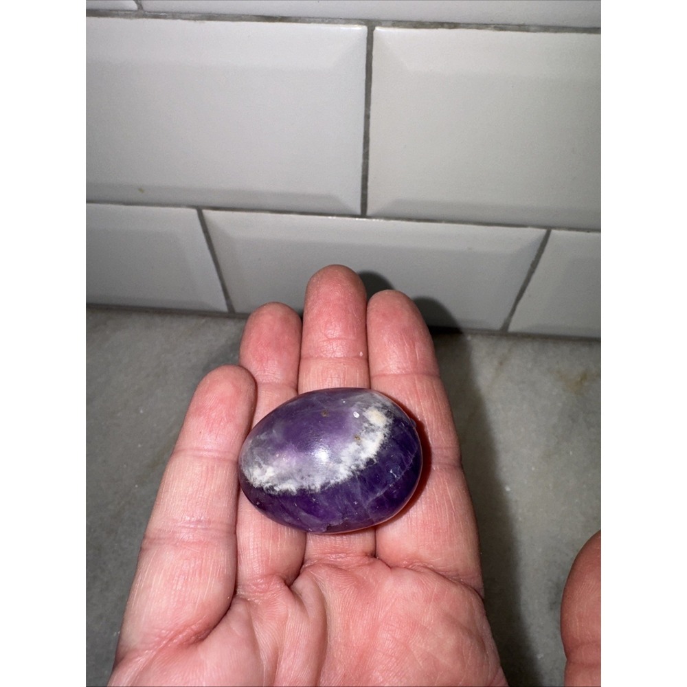 45gm Natural Amethyst Deep Purple Quartz Crystal Egg OLA000